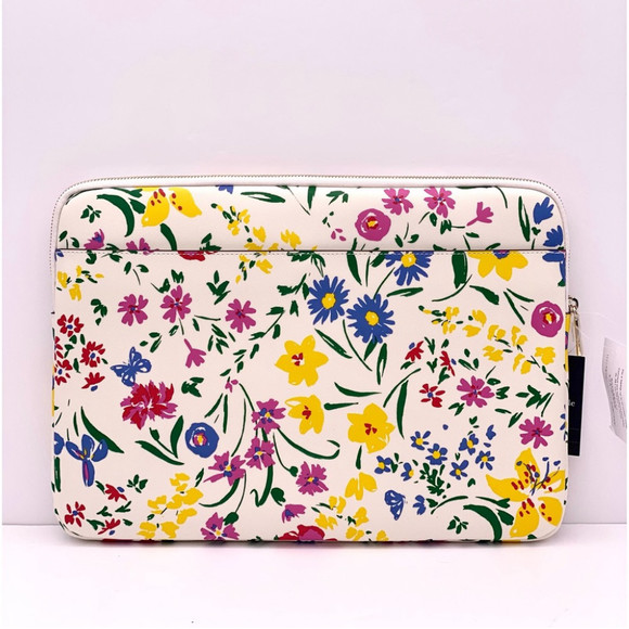 Kate Spade staci I-zip universal laptop sleeve garden bouquet - Picture 5 of 11